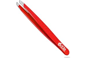 OCBA Professional Tweezers Stainless Steel Straight Tweezer for Eyebrows Eyelash Tweezer for Plucking Splinter & Ingrown Hair