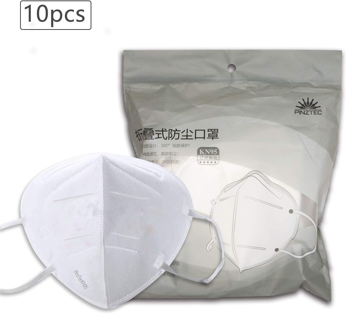 K N95 Mask, Breathing Dustproof Mask for Dust Respirator Face Mask for Dust and Air Pollution (10PC)