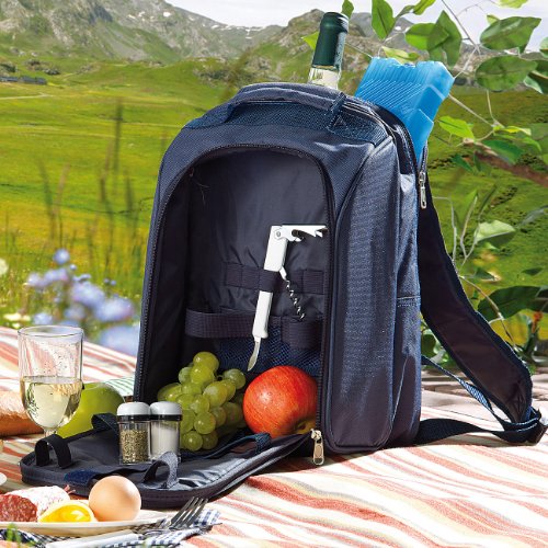 Xcase Thermo-Picknick-Rucksack mit Kühlfach, bestückt für 2 Personen – Bild 6
