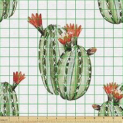 Ambesonne Cactus Fabric by The Yard, Cacti Spikes