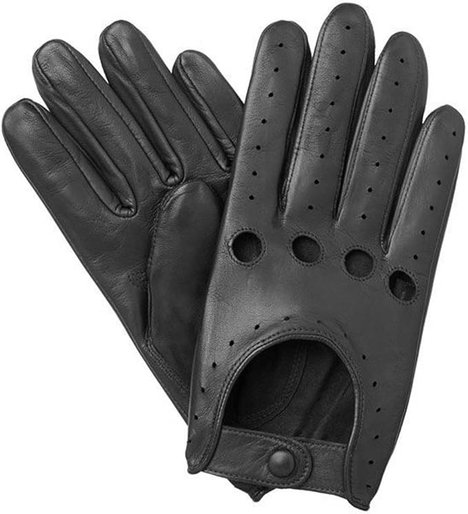 New Real Soft Leather Mens Driving Fashion Retro Gloves White Large