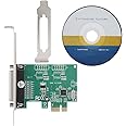 PCIe Parallel Adapter Card, LPT Parallel Port Expansion Card Support SPPPS2/EPPECP EEE1284 Printer Port, PCI Express X1 to DB25 Converter Up to 1.5Mbps