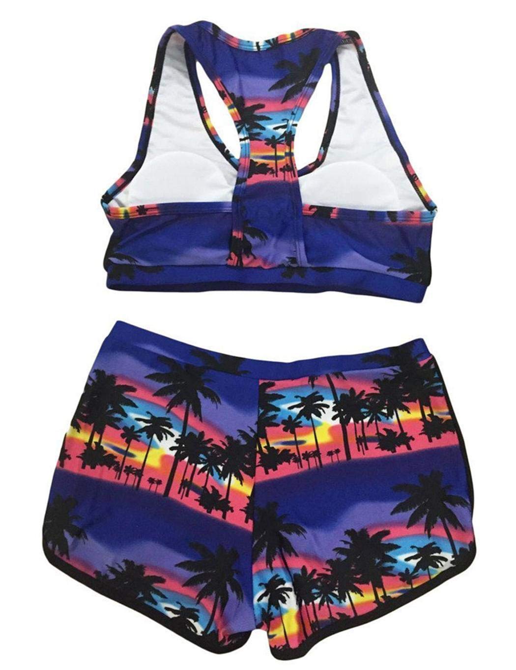lazinem Women Summer Bathing Suits Floral Printing Bikini Two Piece Swimsuits Sets