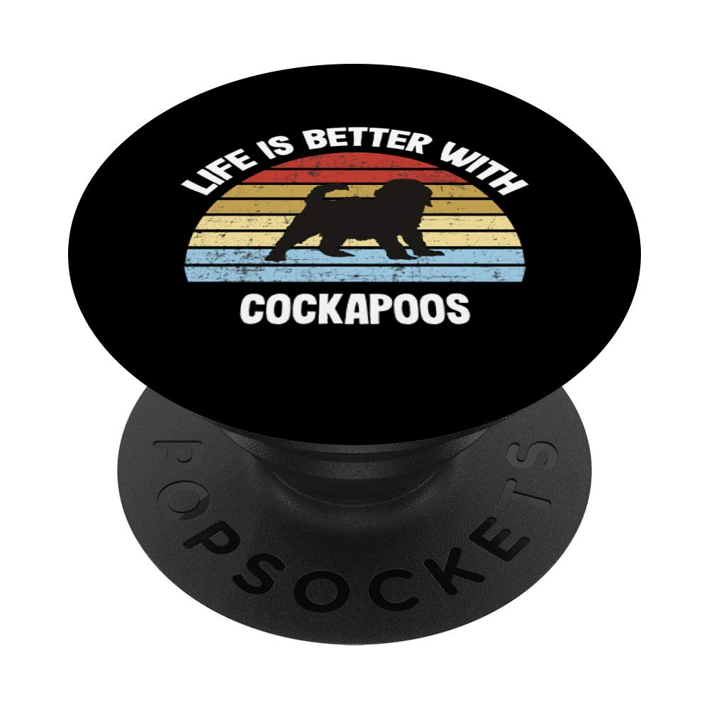 Retro Cockapoo Dog PopSockets PopGrip: Swappable Grip for Phones & Tablets