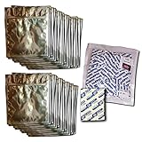 50 - 1 Quart Mylar Pro Bags (8x10 Inch) Extreme 5.25 Mil Zip Lock + 50 - 300cc Oxygen Absorbers Combo Pack - Long Term Food Storage Supplies for Your Emergency, Disaster, and Survival Preparedness