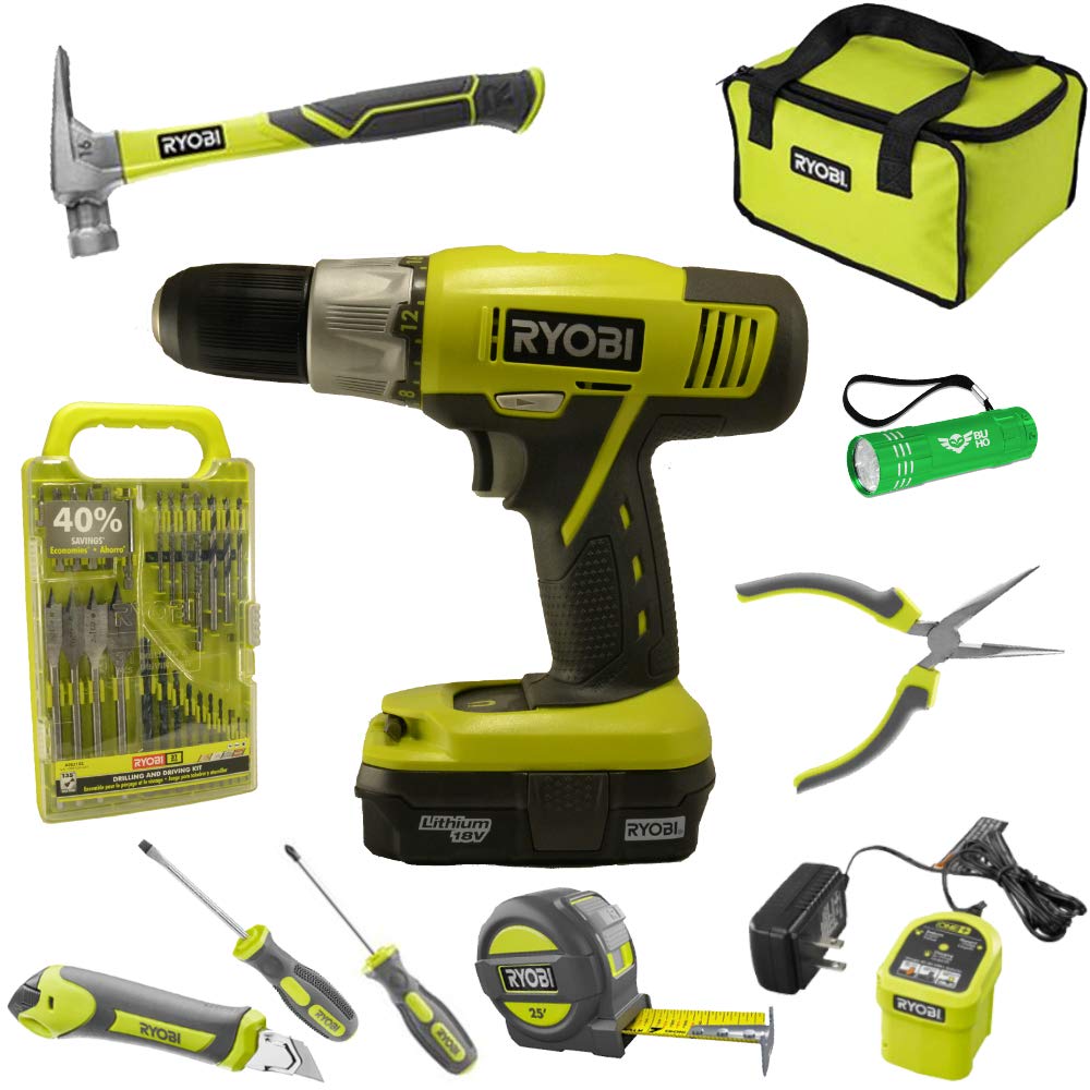 Black Friday Ryobi Household Tool Set Bundle With Ryobi 18V ONE Drill Drill Bits Household Tools