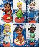 Disney Baby Animator Christmas Tree Ornament Set of 6 Featuring Lilo, Elsa, Baby Moana, Tiana, Tinker Bell and Alice