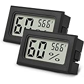Mini Hygrometer Thermometer 2PCS Mini Digital Humidity Gauge, AikTryee Hygrometer Indoor Humidity Monitor Temperature Humidit