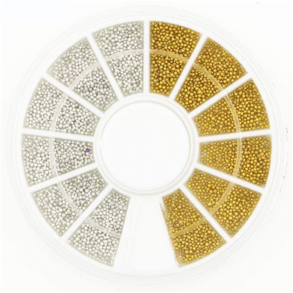 Nail Art Caviar, Gold Silver Beads Pearls 3D DIY Punk Rivet Gems Manicure Beads Jewels Decoration for Women Manicure