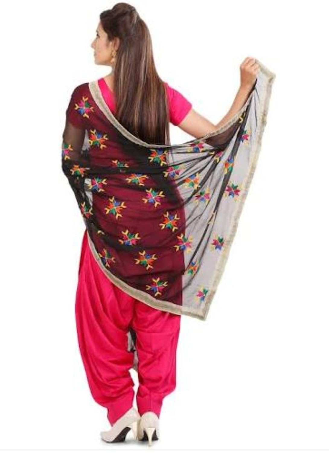 noor enterprises punjabi hand embroidery phulkari faux dupatta stoles by noor