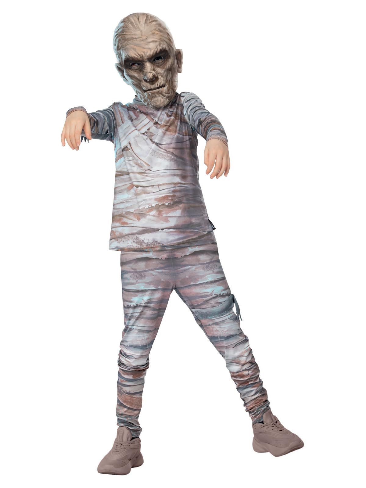 Smiffys Universal Monsters Mummy Costume Top, Trousers & EVA Mask, Officially Licensed Classic Universal Monsters Fancy Dress, Child Dress Up Costumes