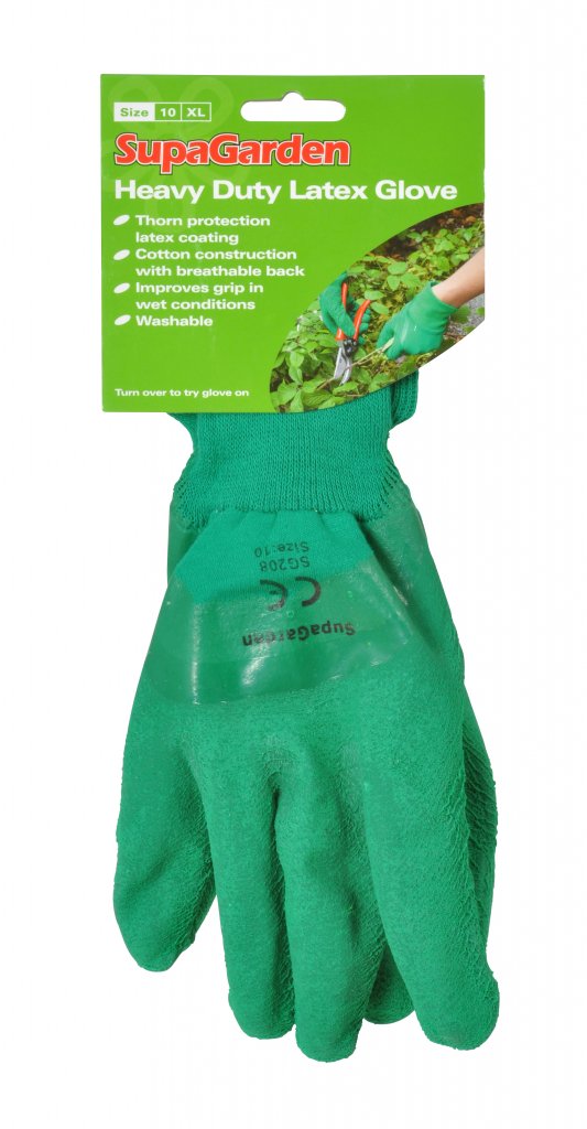 SupaGarden Mens Latex Heavy Duty Gardening Gloves Thorn Protection Fast Postage