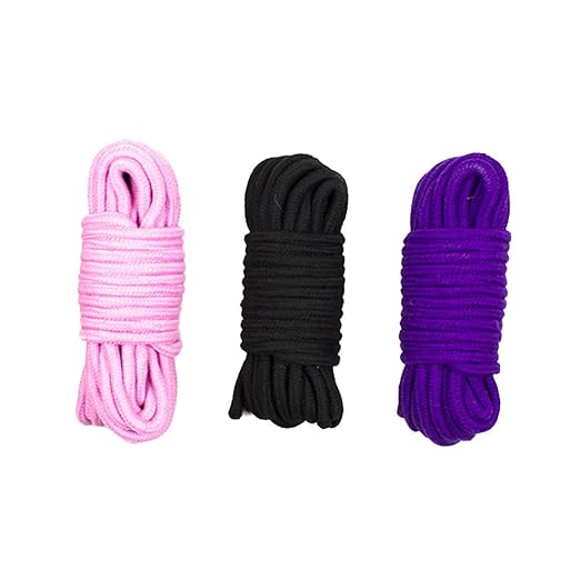 BESTOYARD Baumwollseil Bondageseil 10M Weiche Baumwollkordel für Liebpaar Erwachsene Spiel 3 Stück