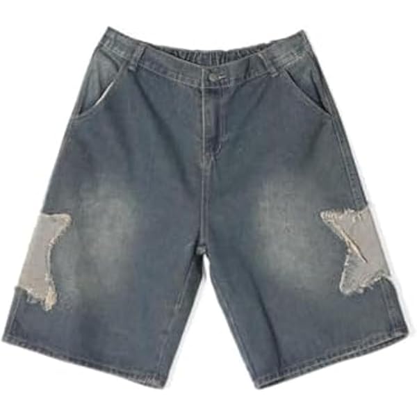 ykttです。 QJK Y2K Jorts Shorts Baggy Jorts Star Jorts Acid Wash Jeans
