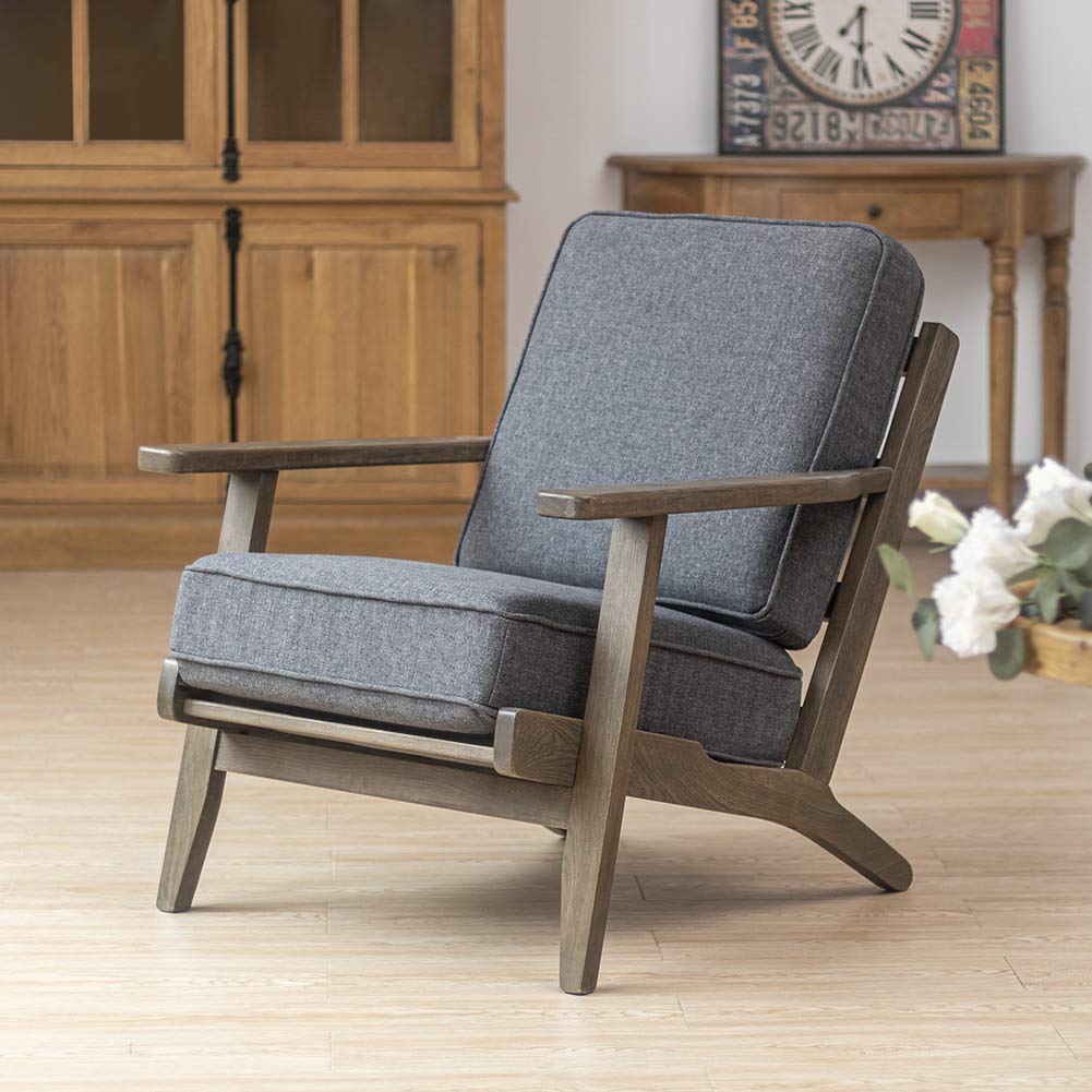 Crestlive Products Oak Mid Century Accent Armchair Home