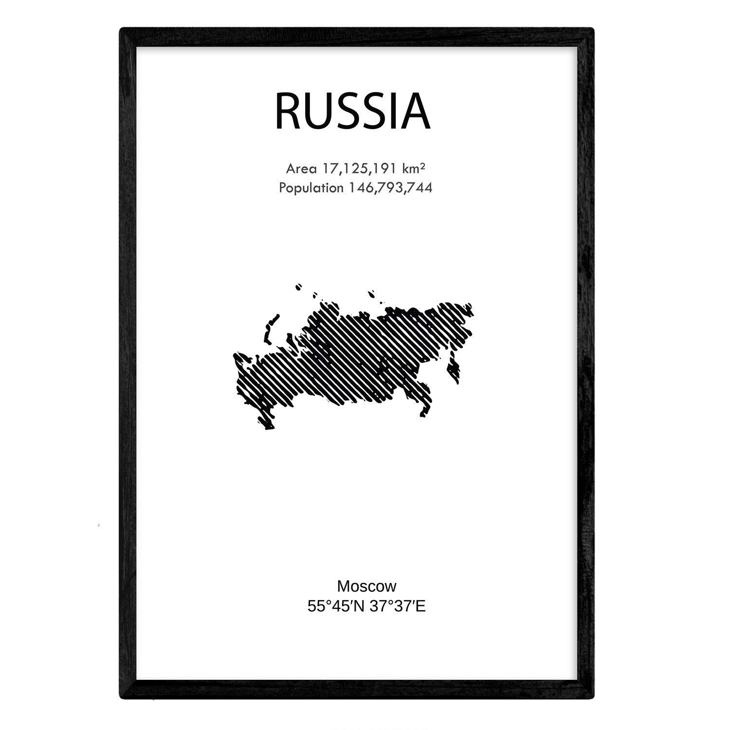 Nacnic Poster Russia. Sheets of countries and continents. A3 size