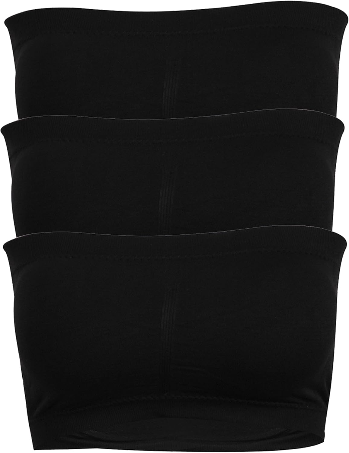 DD DEMOISELLE Women's Strapless Bralette Seamless Bandeau Stretchy Removable-Padded Bandeau Tube Top Bra 3-Pack at  Women’s Clothing store
