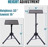 GLEAM Projector Stand Large Tray 15.5x11.5in Height Adj 24-40in Laptop DJ Gear view 3