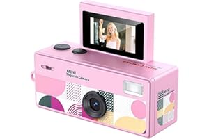 Retro Portable Thumb Camera - Mini Digicam with 1080P Video & 0.96" LCD Screen,130° Wide Angle Bag Charm Camera for Beginners