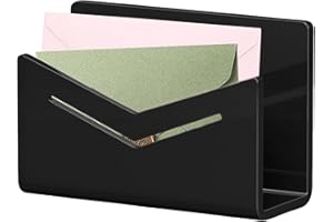 Small Mail Organizer, Acrylic Desk Letter Paper Storage Holder, File Storage Rack Mail Postcard Sorter for Documents Paper Re