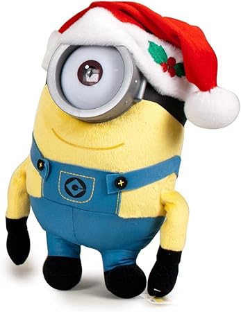 Immagini Minion Natalizi.Stuart Minion Peluche Natale Con Cappello Rosso Di Santa Claus Occhielli In Plastica Buona Qualita 27cm Speciale Natale I Minion Cattivissimo Me Despicable Me Amazon It Giochi E Giocattoli