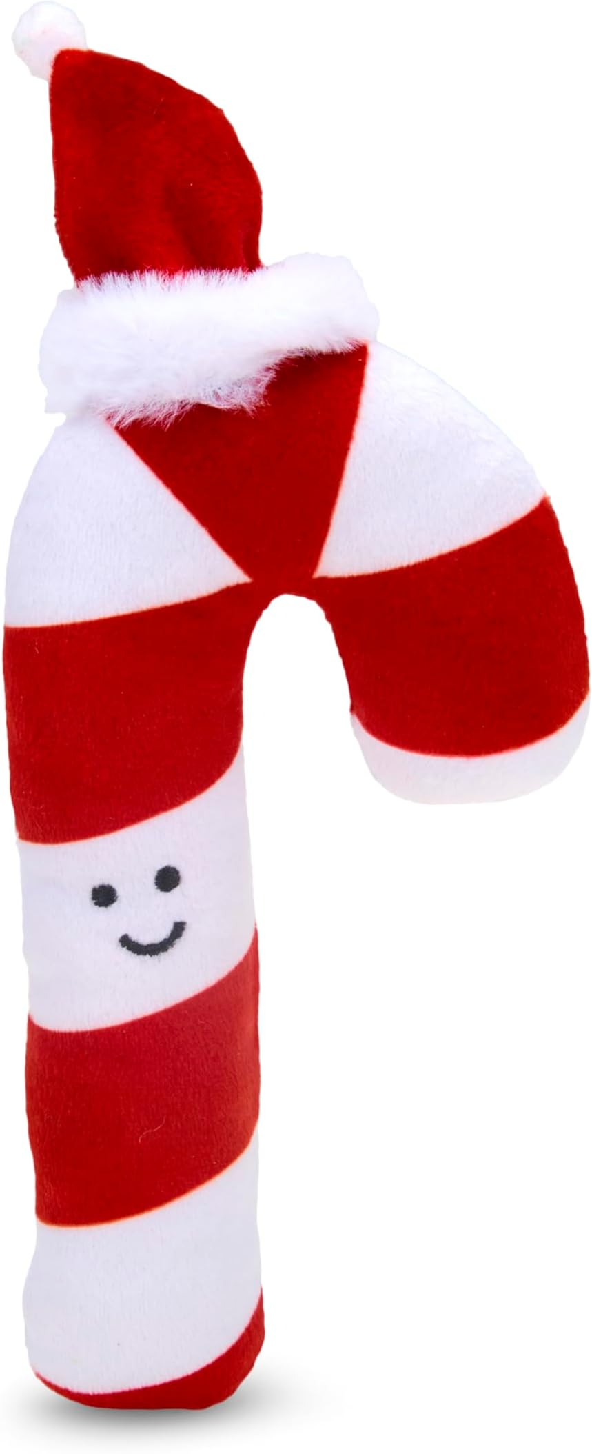 Petface Candy the Christmas Cane Plush Dog Toy with Built-In Squeaker