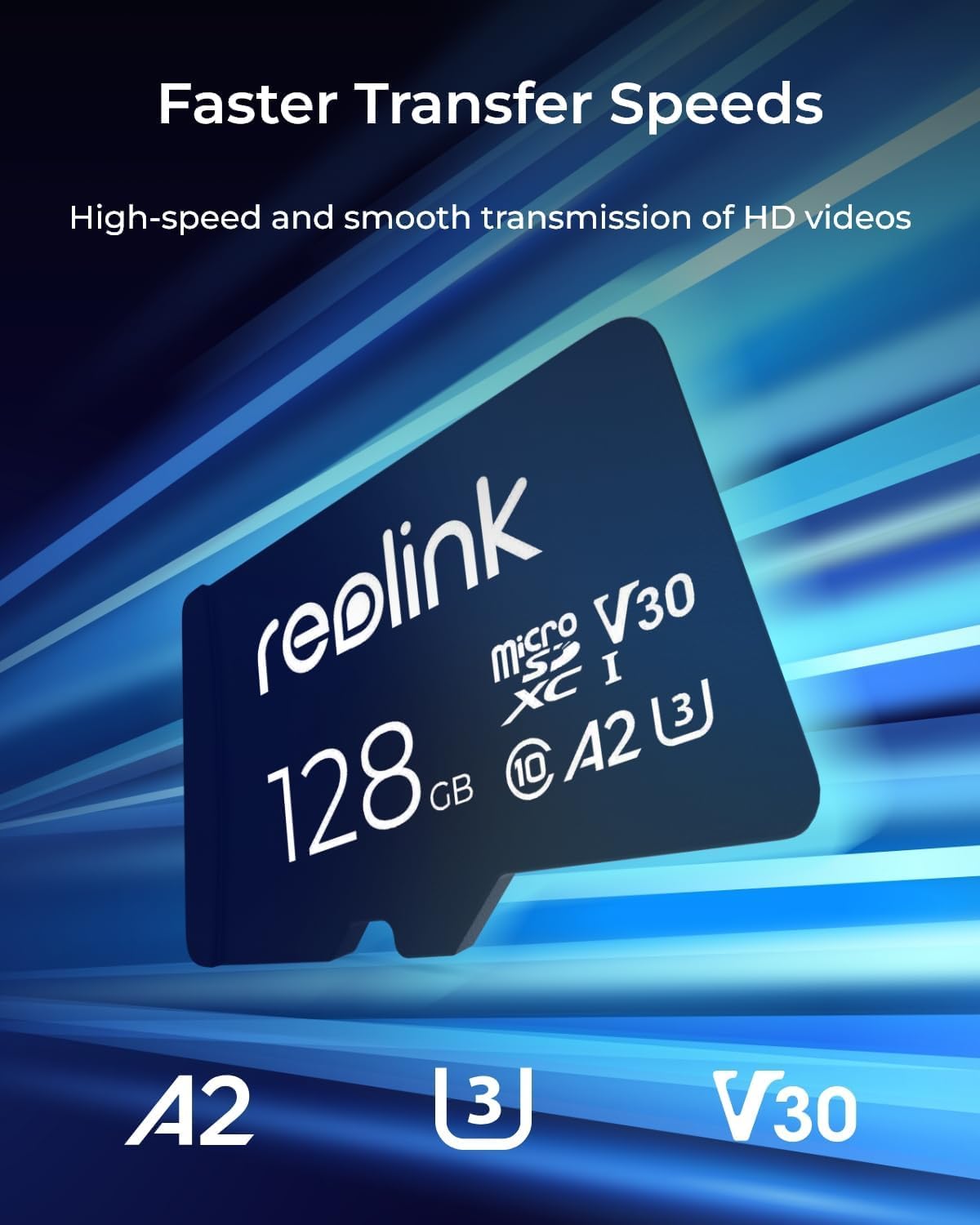 REOLINK 128GB microSDXC UHS-I Memory Card, U3, A2, V30, Class 10, Micro SD Card Compatible with Reolink Security Camera