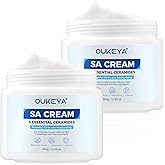 OUKEYA SA Cream for Rough &amp; Bumpy Extremely Dry Skin with 5 Kinds of Ceramides &amp; Salicylic Acid,Exfoliating Moisturizing Body Lotion with Long-Lasting Moisture,2 Pack