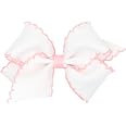 Grosgrain Bow with Moonstitch Edge and Bunny Embroidery | Wee Ones
