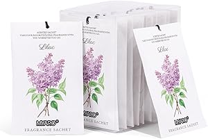 MYARO Scented Sachets for Drawers and Closets, Air Freshener Deodorizer Bags, Fresh Home Fragrance Potpourri, 12 Pack (Lilac)