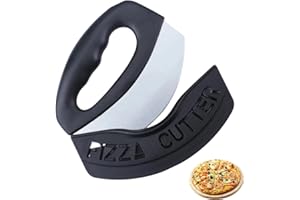 Durable Pizza Cutter with Protective Cover, Rocker Style for Easy Slicing