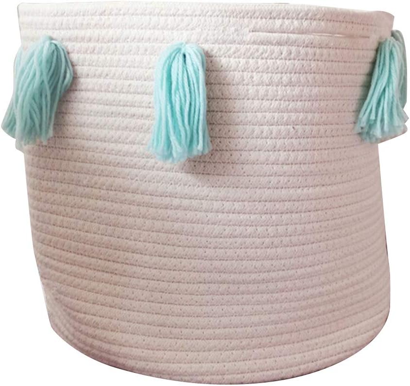 WUXIAOLINDADALA Cuerda de algodón Cesta de Almacenamiento Borla Tejida