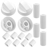 Cykemo 4 Pack White Universal Control Knobs with 12 Adapters | for Oven Stove Range Wide Application Universal Stove Knobs Wide Range of Availability D-Hole Ease of Installation
