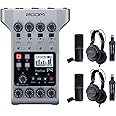 Zoom PodTrak P4 Portable Multitrack Podcast Recorder Bundle with 2X Zoom ZDM-1 Podcast Pack