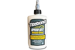 Titebond Speed Set Wood Glue, Fast Set Time, 15-Minute Clamp, Superior Strength, Increase Productivity, Visible Under Blacklight, 8 oz. 4363