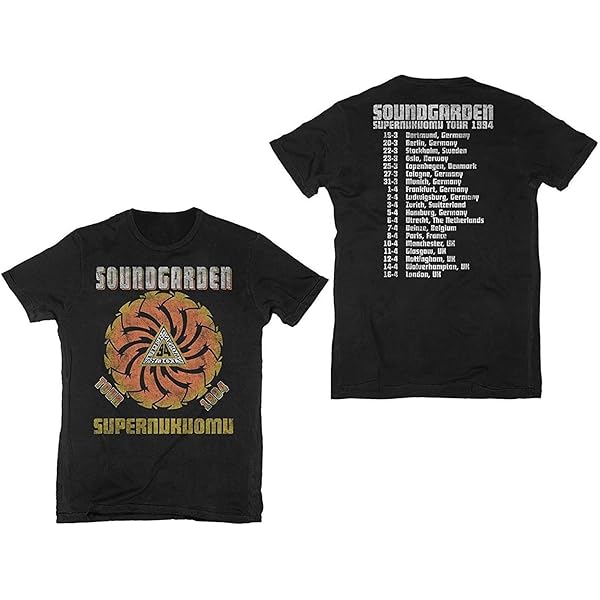 Amazon.com: Soundgarden T Shirt Superunknown Tour 94 Band Logo