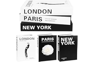 3 Pcs Decorative Books for Home Decor Fake Books for Decoration for Living Room Designer Books Decor Set Black and White Hard