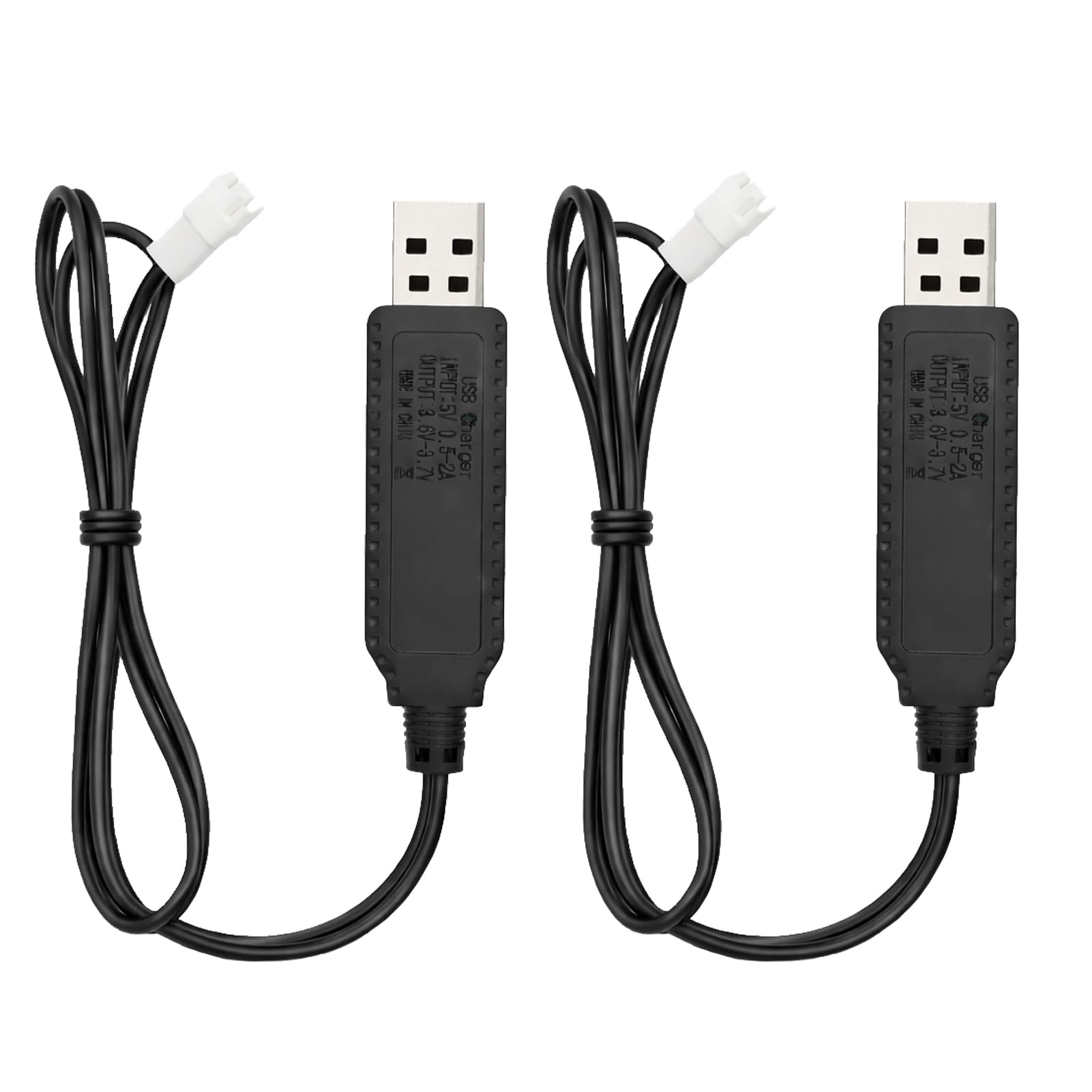 Photo 1 of 2-Pack USB RC Car Charger Cable Compatible with Carrera Mario Kart Mach 8 RC Car Vehicles Remote Controller 2.4, 3.7V Battery Charging Cord for Remote Control Cars, 2FT Charging