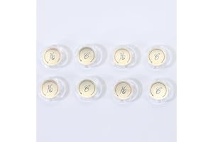 ZEPHYRJAZZ 4 Pack Replacement Hot and Cold Crystal Acrylic Faucet Knobs for Prime-Line MP54300 Universal Index Buttons, 1-5/16 in. Diameter, Clear Acrylic with Gold (Smoked Decorative Cover)