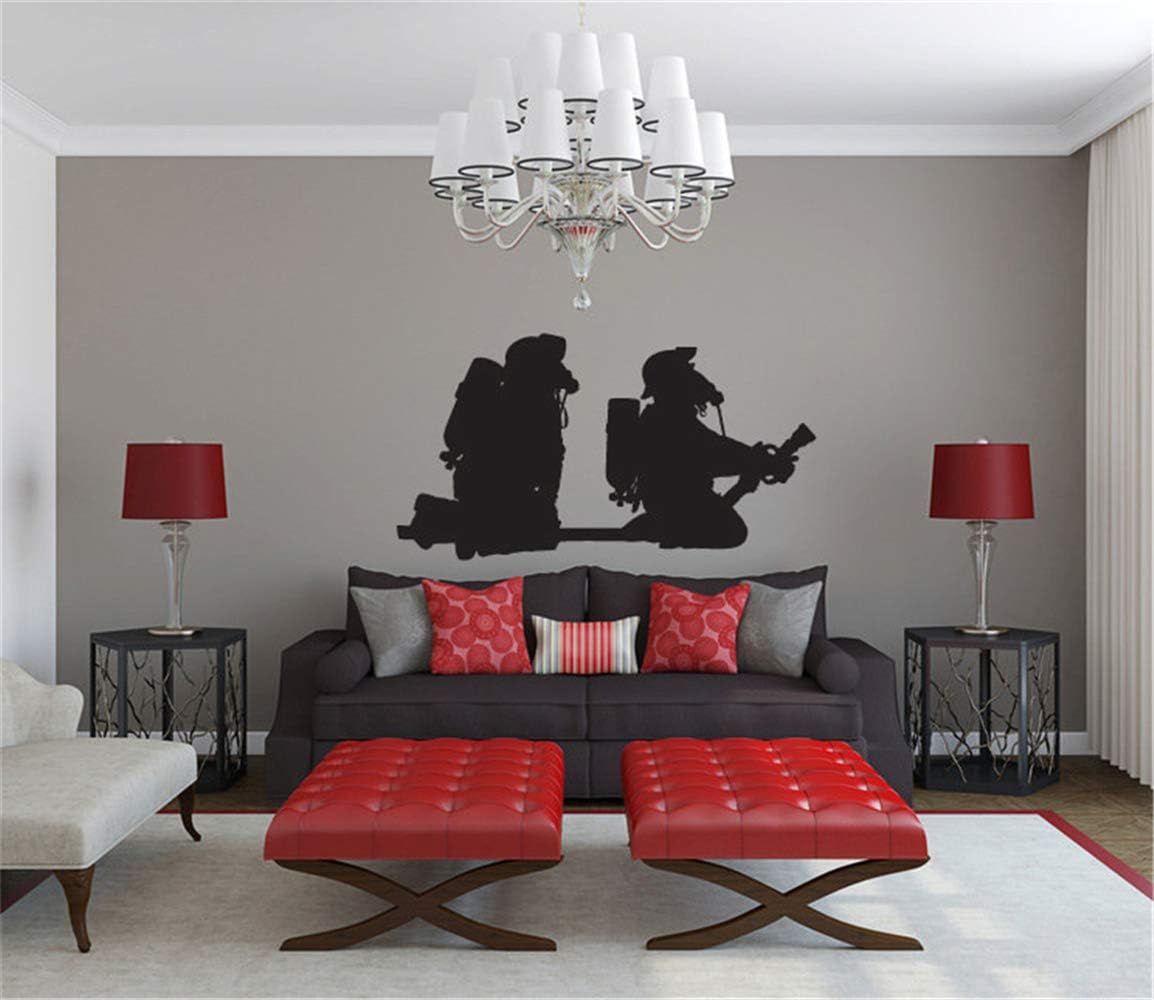 3D Wall Stickers Stone Firefighters for Nursery Kids Room Boys Room