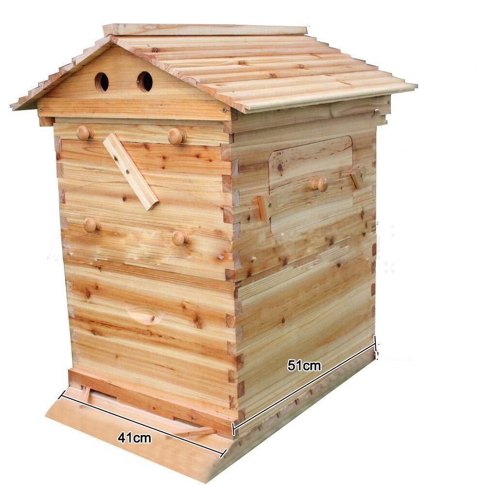 GDAE10 7X Wooden Beehive Box Bee Hive House Auto Honey Beehive Beekeeping Brood Box House Bee Hive Harvesting …