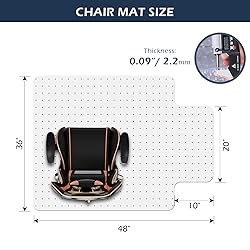 SALLOUS Chair Mat for Carpet, 36" x 48" Office