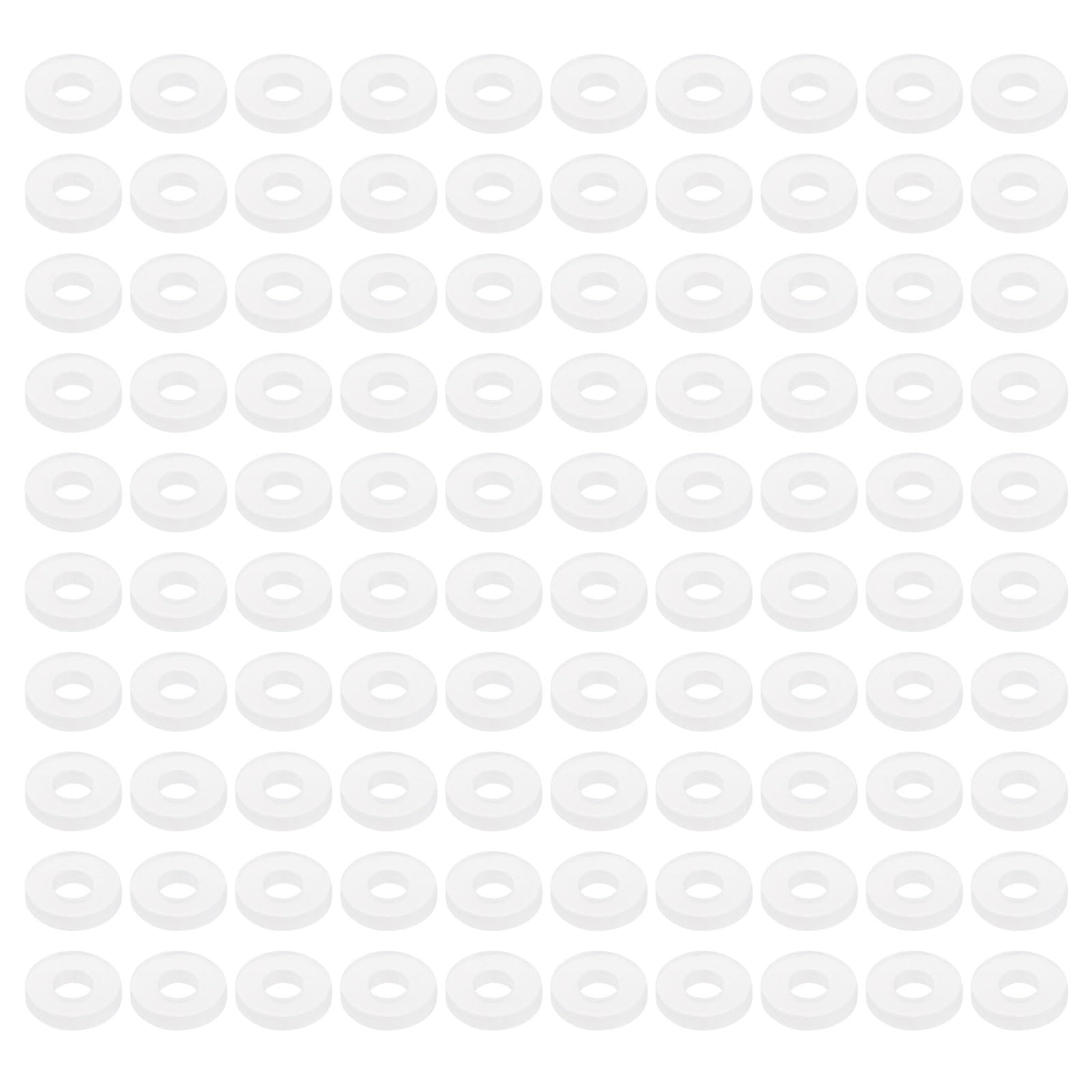PATIKIL Nylon Flat Washers 2mm ID 5mm OD 1mm Thick M2 Hard Plastic Round Sealing Flange Gaskets-Applications for Machinery Electronics -[Qty 100 White]