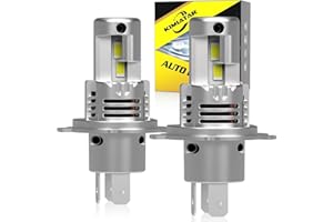 KIMLATAR Latest H4 Light Bulbs,Super Bright Upgraded 900% 50000LM Brightness,1:1 Halogen Mini Size, 10-Year Lifespan, Plug and Play, H4/9003 Fog Bulbs,Pack of 2