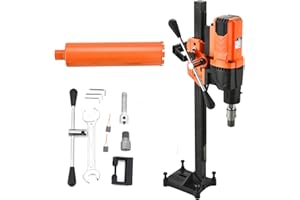 BHTOP Diamond Core Drilling Machine with Bit, 8 in Wet Concrete Core Drill Rig with Stand Wheel, 750RPM Speed & 1-1/4" Thread & Lifting Handle, Drilling Diameter for Concrete Brick Stone