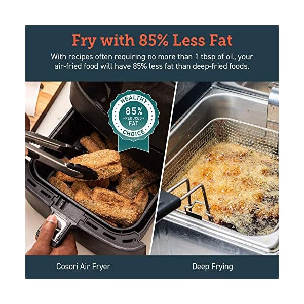 COSORI Air Fryer with 100 Recipes Cookbook, XXL 5.5L Oil Free Air Fryers for Home Use, 11 Presets, LED Onetouch Screen…