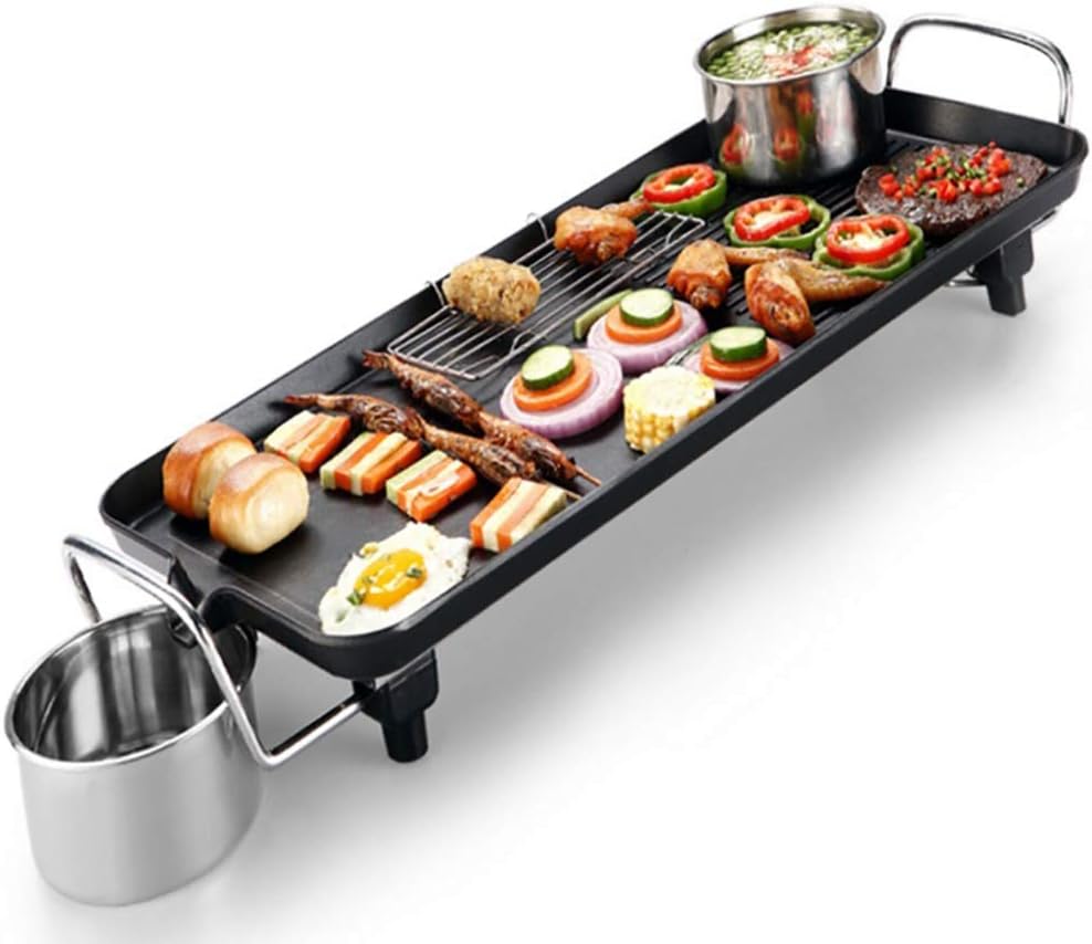 review LiRongPing 1400W Teppanyaki Grill - Electric BBQ Table Top Grill with Adjustable Temperature Control 4023cm