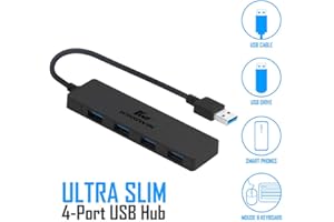 Kingwin USB Hub 4 Port USB 3.0 Data Hub for Mobile SSD, MacBook, Mac Pro/ Mini, iMac, Chromebook, Surface Pro, USB Flash Drives, Notebook PC, XPS, and More [Ultra Slim]