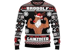 Brodolf The Red Nose Gainzdeer Gym Ugly Christmas Sweater for Men & Women Sweater DUNG0214