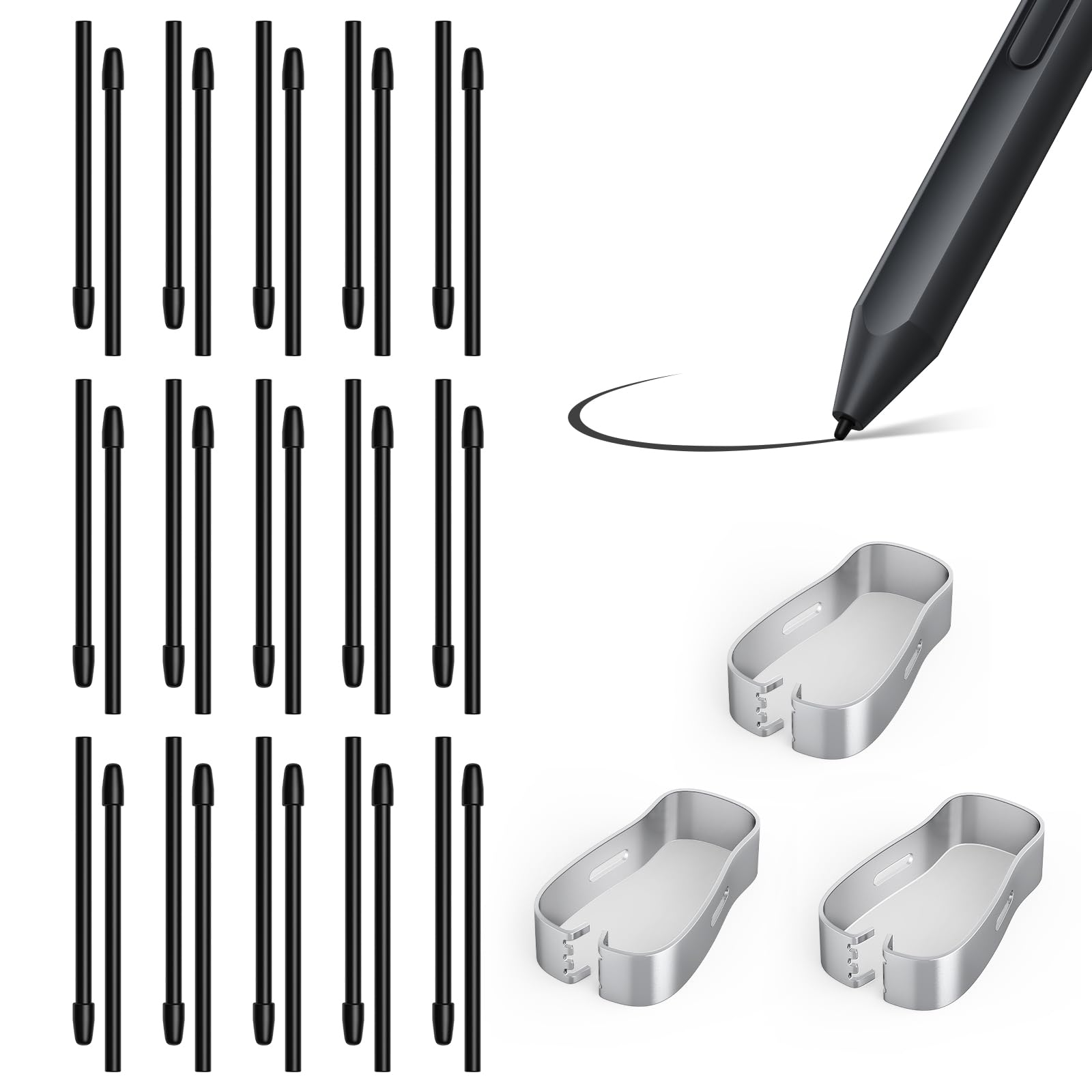 Ayotu 30 Pack Replacement Tips Nibs Kit for Kindle Scribe/Remarkable Marker Pen, Nib Refill with Tool (Stylus not Included)